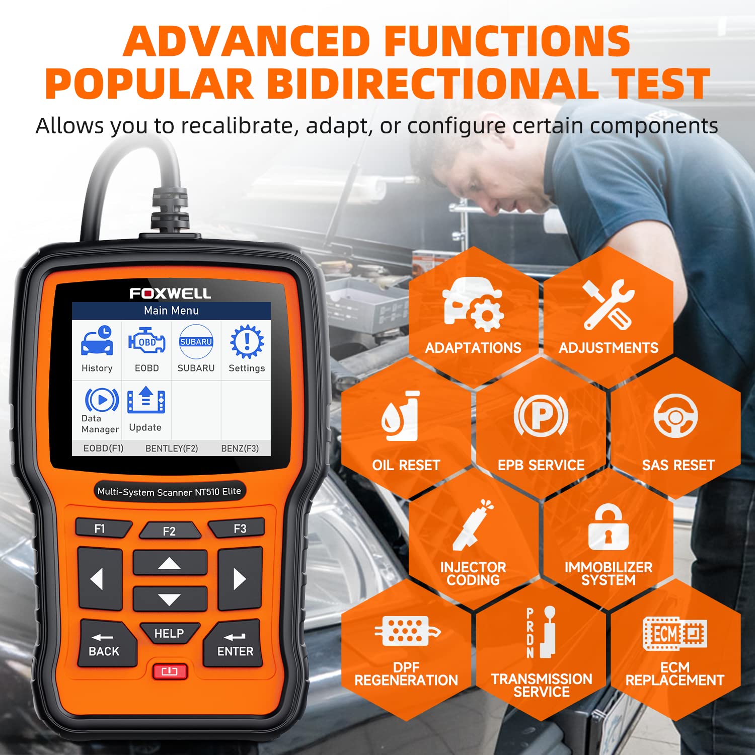 Amazon.co.jp: FOXWELL NT510 Elite 全システム診断スキャンツール